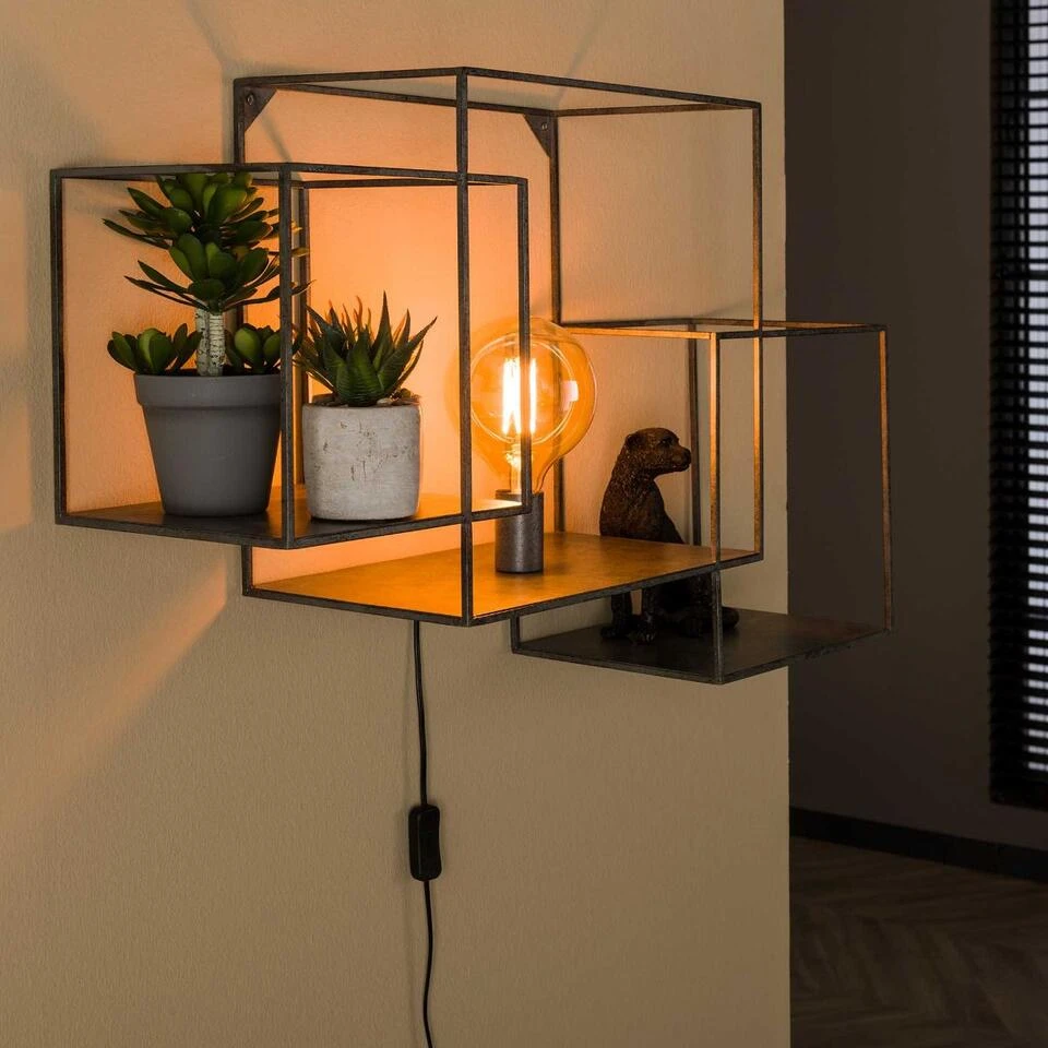 Wietse Wandschap Vierkant - Metaal - Grijs 4 Wietse Wandschap Vierkant - Metaal - Grijs - Afbeelding 2