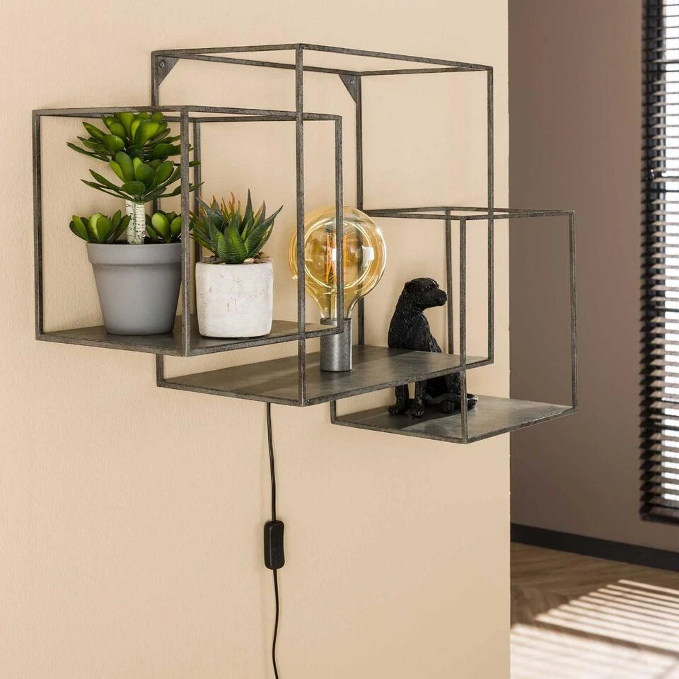 Wietse Wandschap Vierkant - Metaal - Grijs 5 Wietse Wandschap Vierkant - Metaal - Grijs - Afbeelding 3