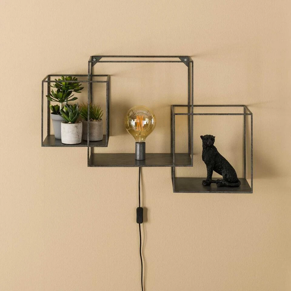 Wietse Wandschap Vierkant - Metaal - Grijs 6 Wietse Wandschap Vierkant - Metaal - Grijs - Afbeelding 4