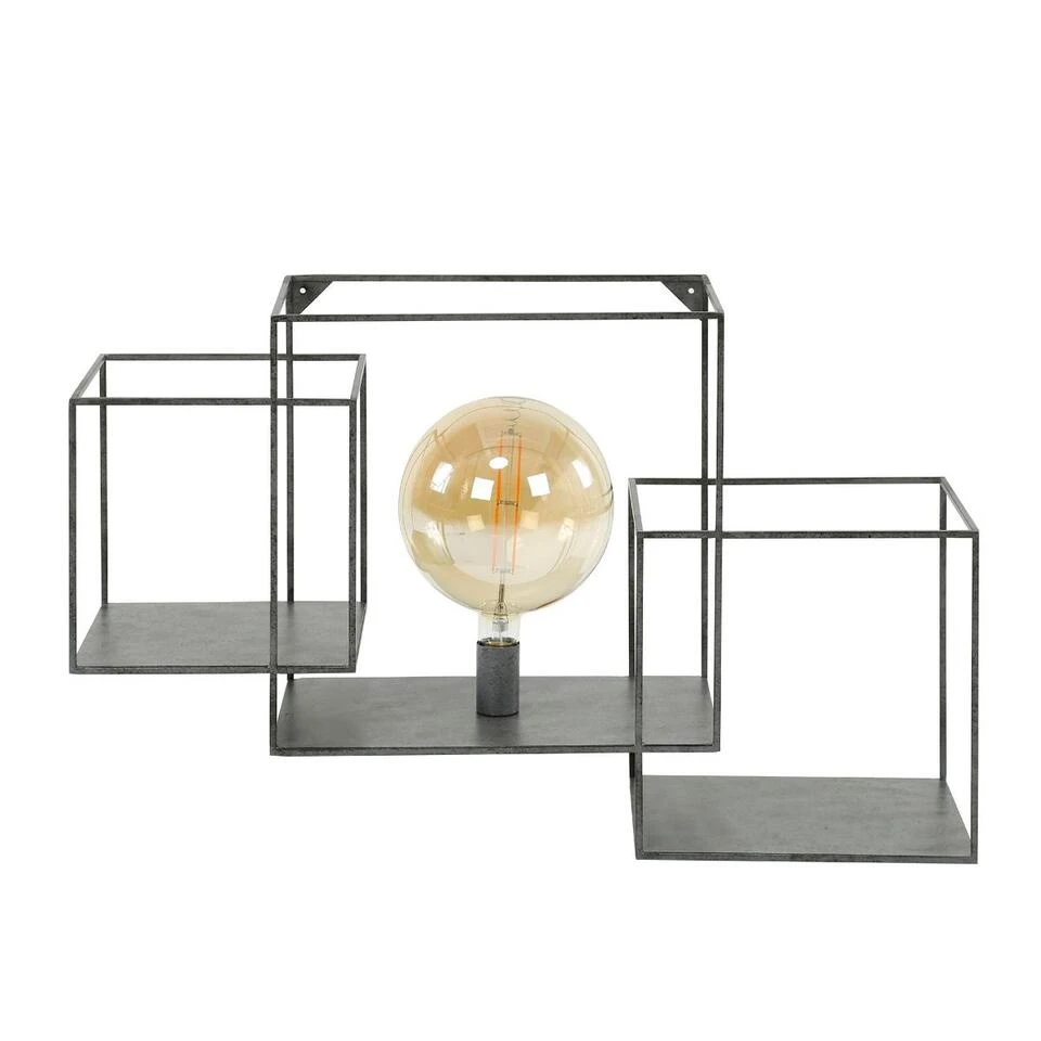 Wietse Wandschap Vierkant - Metaal - Grijs 3 Wietse Wandschap Vierkant - Metaal - Grijs