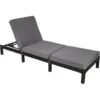 Tectake Wicker Ligstoel Zwart - Ligbed Voor Tuin -Tuinmeubel Winkel 1000077822