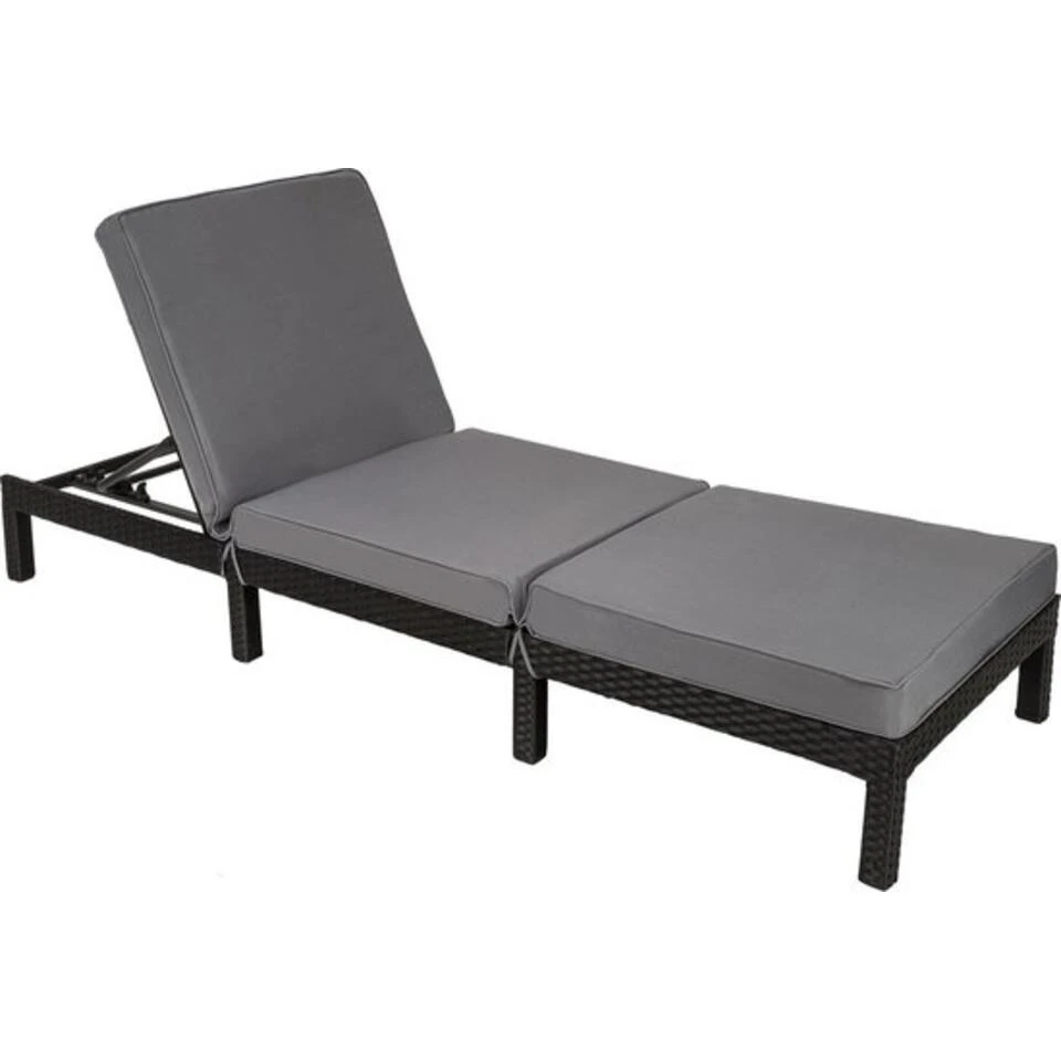Tectake Wicker Ligstoel Zwart - Ligbed Voor Tuin 3 Tectake Wicker Ligstoel Zwart - Ligbed Voor Tuin