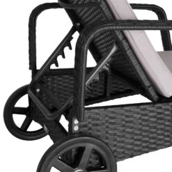 Tectake - Wicker Ligbed Cassis Zonnebed Ligstoel - Zwart 9 Tectake - Wicker Ligbed Cassis Zonnebed Ligstoel - Zwart -Tuinmeubel Winkel 1000077842 0103