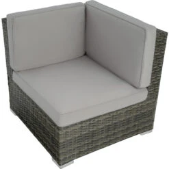 Tectake - Loungeset Venetië - Wicker - Grijs -Tuinmeubel Winkel 1000077868 0103