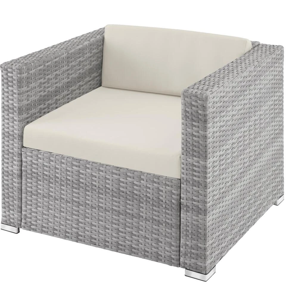 Tectake - Loungeset Milaan - Wicker - Lichtgrijs 5 Tectake - Loungeset Milaan - Wicker - Lichtgrijs - Afbeelding 3