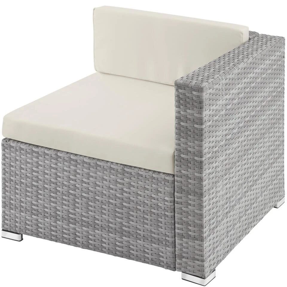 Tectake - Loungeset Milaan - Wicker - Lichtgrijs 6 Tectake - Loungeset Milaan - Wicker - Lichtgrijs - Afbeelding 4
