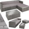 Tectake - Loungeset Florenz - Wicker - Grijs 1 Tectake - Loungeset Florenz - Wicker - Grijs -Tuinmeubel Winkel 1000077881