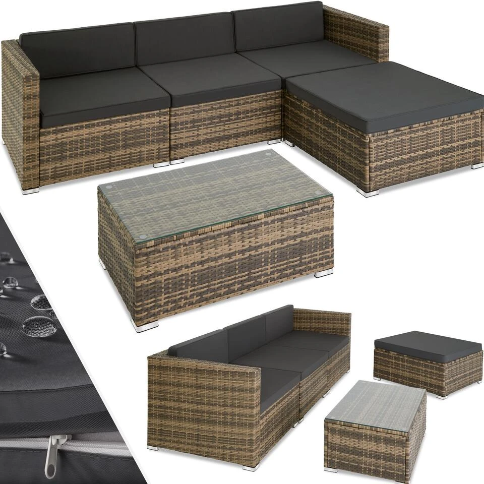 Tectake - Loungeset Florenz - Wicker - Naturel 3 Tectake - Loungeset Florenz - Wicker - Naturel