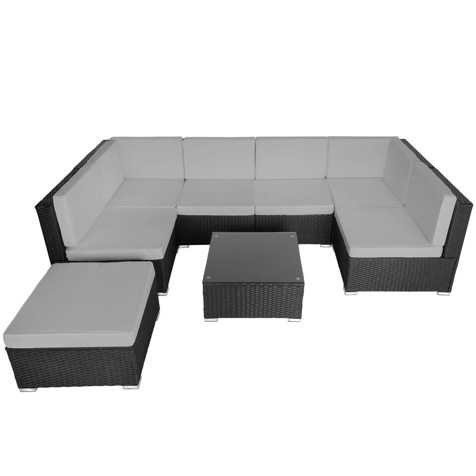 Tectake - Loungeset Venetië - Wicker - Zwart 5 Tectake - Loungeset Venetië - Wicker - Zwart - Afbeelding 3