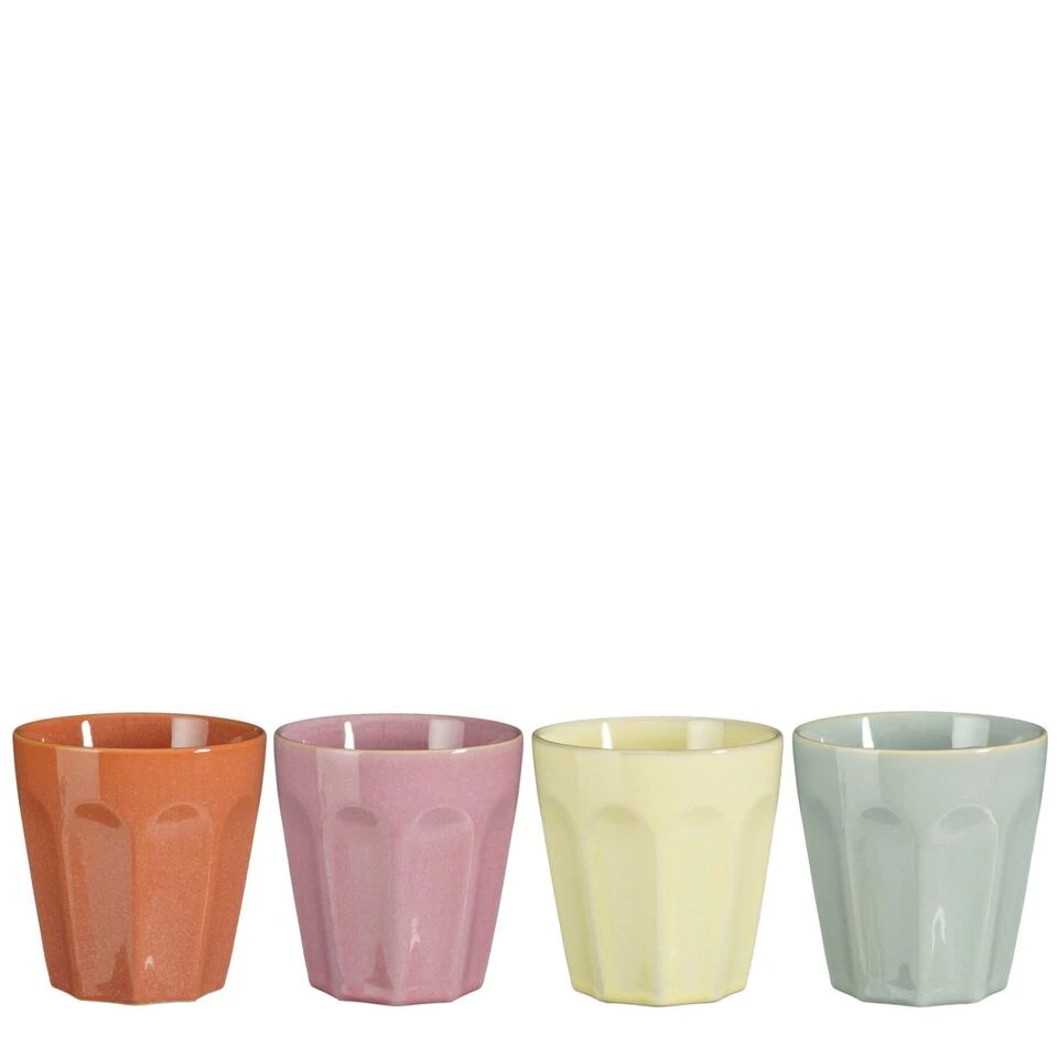 Mica Decorations Rico Beker - Set Van 4 - 330 Ml - Meerkleurig 3 Mica Decorations Rico Beker - Set Van 4 - 330 Ml - Meerkleurig