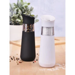 Merkloos Zoutmolen Of Pepermolen - Elektrisch - Zwart En Wit - 18 Cm -Tuinmeubel Winkel 1000079453 0103