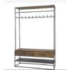 Garderobe Kapstok Brent 35x120x180cm - Hout - Grijs -Tuinmeubel Winkel 1000080538