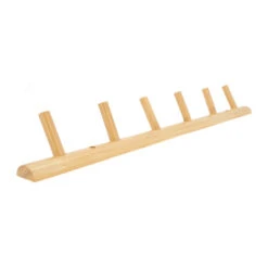 QUVIO Wandkapstok Met 6 Haken - Hout - Lichtbruin -Tuinmeubel Winkel 1000081847 0102