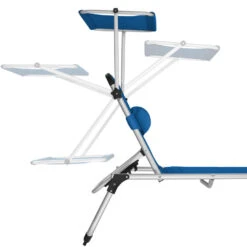 Tectake -ligbed Lorella - Aluminium- Incl. Verwisselbaar Hoofdkussen-blauw -Tuinmeubel Winkel 1000082532 0103