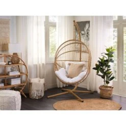Beliani Hangstoel ACRI - Beige Pe Rotan -Tuinmeubel Winkel 1000082570 0103