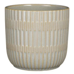 Mica Decorations Plantenpot - Keramiek - Lichtgrijs - D17,5/H16cm