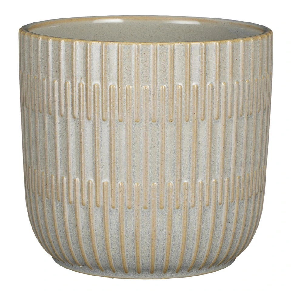 Mica Decorations Plantenpot - Keramiek - Lichtgrijs - D17,5/H16cm 3 Mica Decorations Plantenpot - Keramiek - Lichtgrijs - D17,5/H16cm