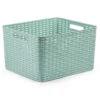 Forte Plastics Opbergmand - Gevlochten - Kunststof Groen - 34x40x23cm