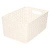 Forte Plastics Opbergmand - Gevlochten - Kunststof - Wit 22x33x16 Cm -Tuinmeubel Winkel 1000084572