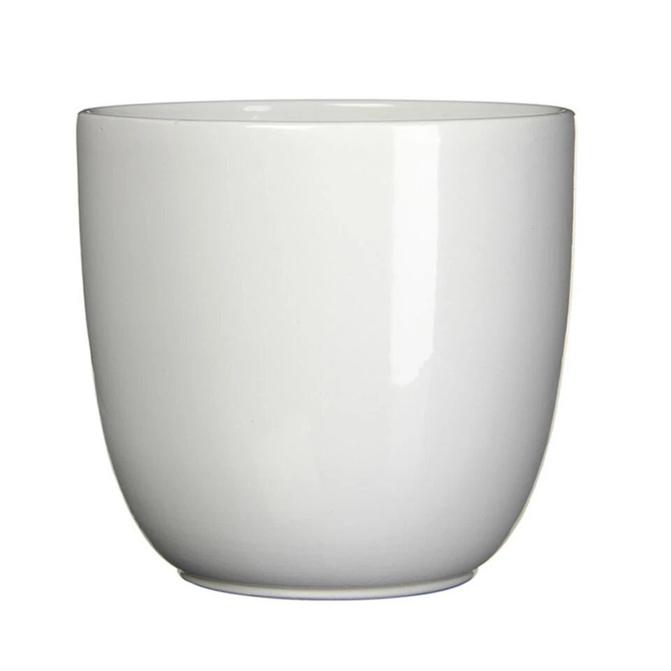 Mica Decorations Bloempot - Keramiek - Wit - H11 X D12 Cm 3 Mica Decorations Bloempot - Keramiek - Wit - H11 X D12 Cm