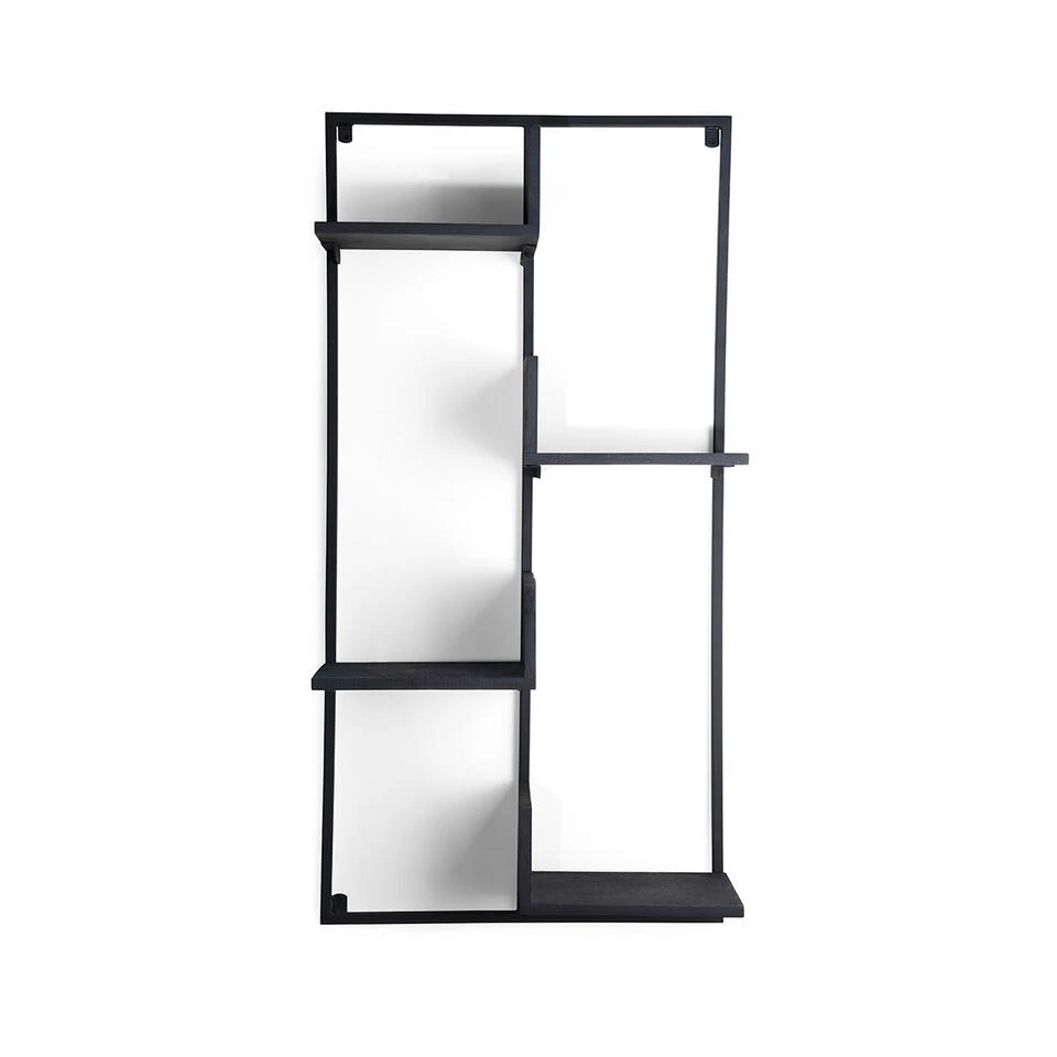 Industrieel Wandrek Jane - Mangohout Zwart 120x20x60 Cm 3 Industrieel Wandrek Jane - Mangohout Zwart 120x20x60 Cm