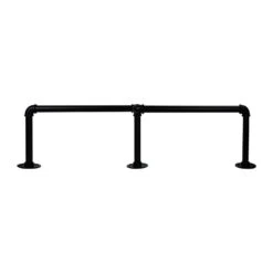 QUVIO Kledingrek Wandmontage Industrieel - Metaal - Zwart -Tuinmeubel Winkel 1000086296 0102