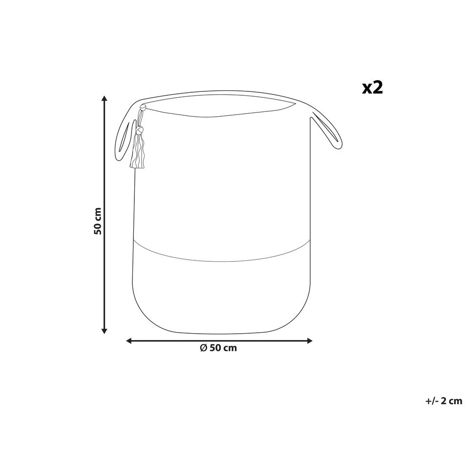 Beliani Mand GAJAR - Beige Jute 4 Beliani Mand GAJAR - Beige Jute - Afbeelding 2