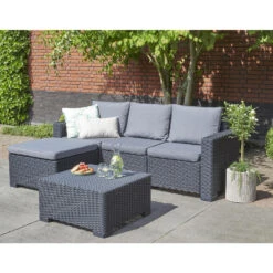 Allibert California ChaiseLongue Loungeset - 3-4 Personen - Grijs -Tuinmeubel Winkel 1000087073 0102