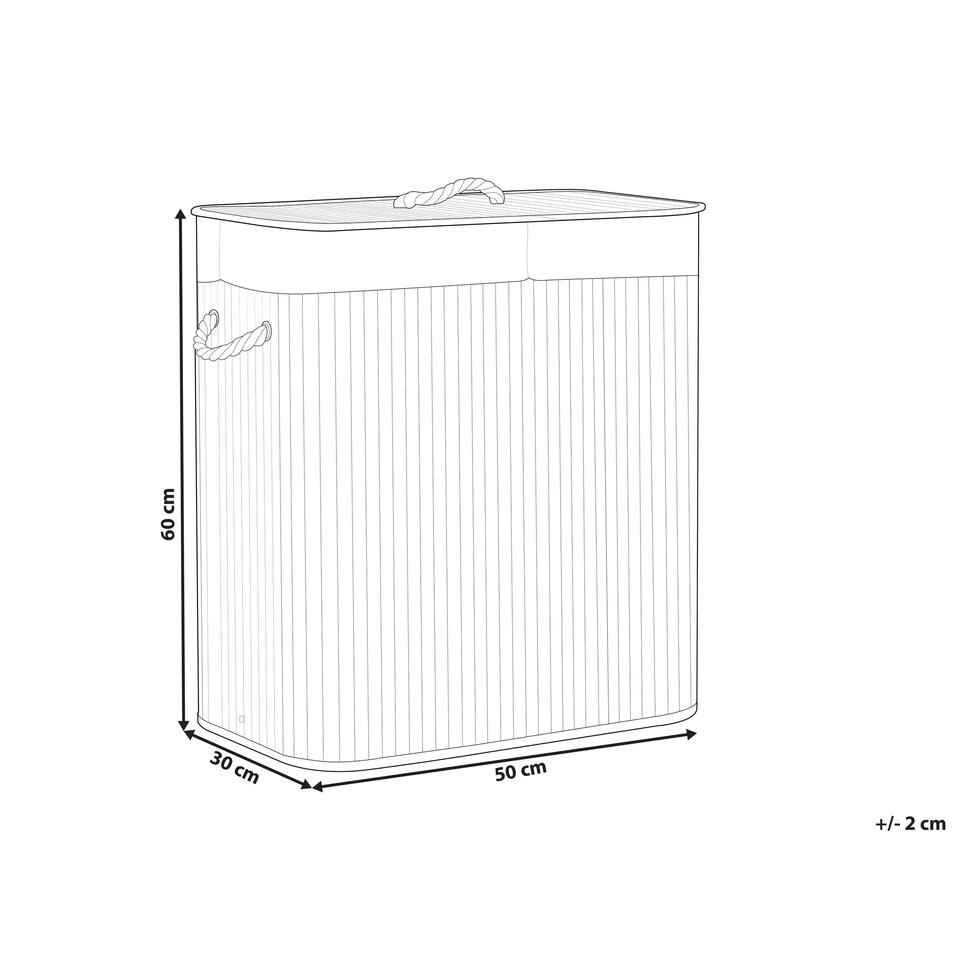 Beliani Mand KANDY - Donkere Houtkleur Bamboehout 4 Beliani Mand KANDY - Donkere Houtkleur Bamboehout - Afbeelding 2