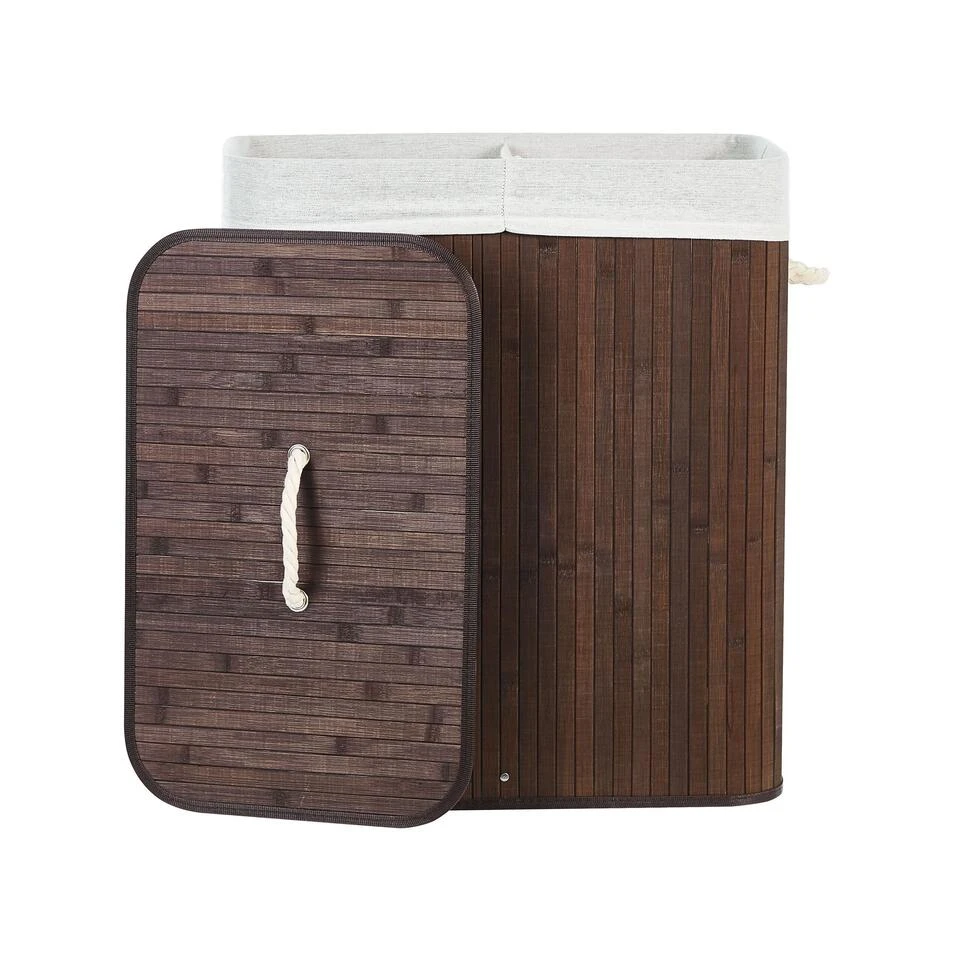 Beliani Mand KANDY - Donkere Houtkleur Bamboehout 6 Beliani Mand KANDY - Donkere Houtkleur Bamboehout - Afbeelding 4