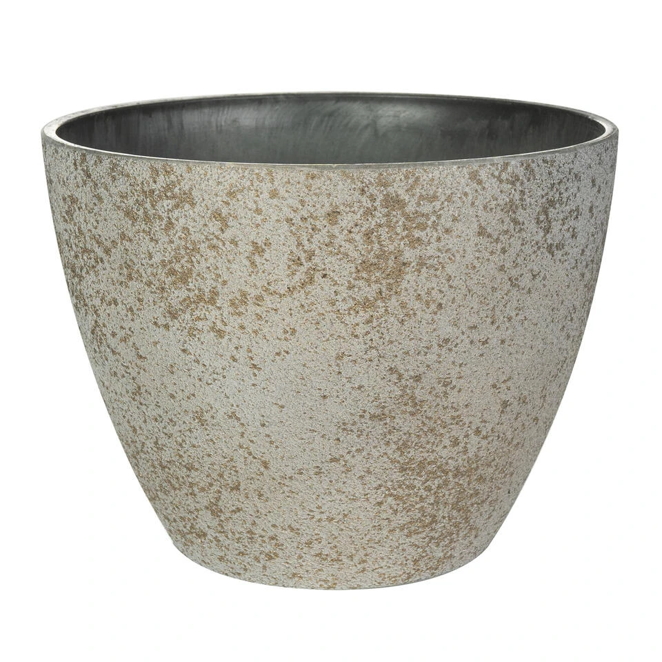 Ter Steege Bloempot/plantenpot - Buiten - Beige/goud - D19/H15 Cm 3 Ter Steege Bloempot/plantenpot - Buiten - Beige/goud - D19/H15 Cm