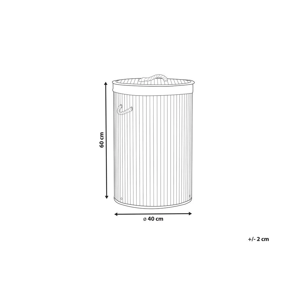 Beliani Mand SANNAR - Lichte Houtkleur Bamboehout 4 Beliani Mand SANNAR - Lichte Houtkleur Bamboehout - Afbeelding 2