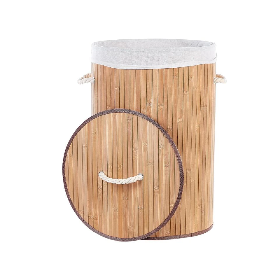 Beliani Mand SANNAR - Lichte Houtkleur Bamboehout 5 Beliani Mand SANNAR - Lichte Houtkleur Bamboehout - Afbeelding 3