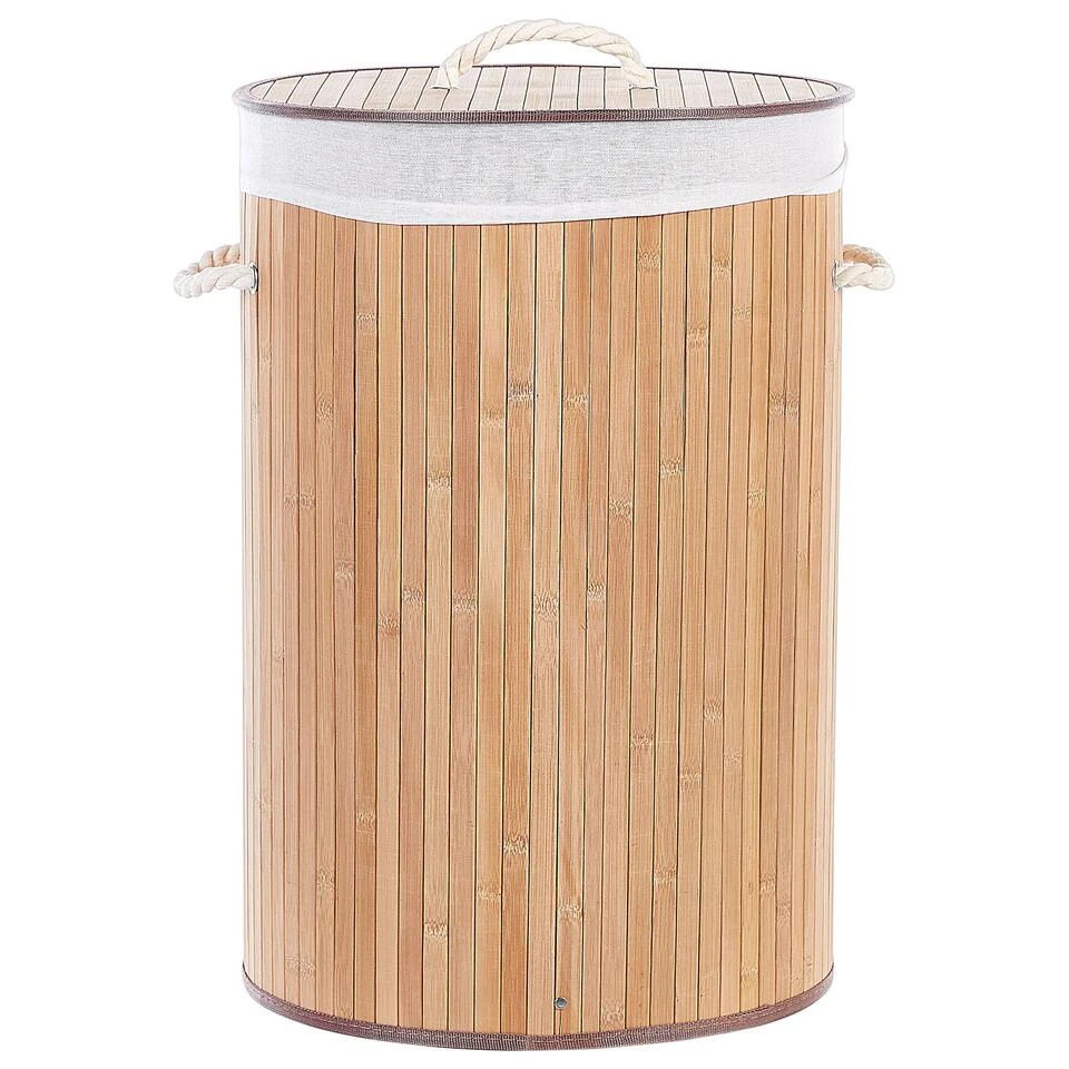Beliani Mand SANNAR - Lichte Houtkleur Bamboehout 3 Beliani Mand SANNAR - Lichte Houtkleur Bamboehout