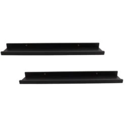 MISOU Wandplank Zwevend Fotoplank Boekenplank 2 Stuks Zwart 58x10x4cm MDF
