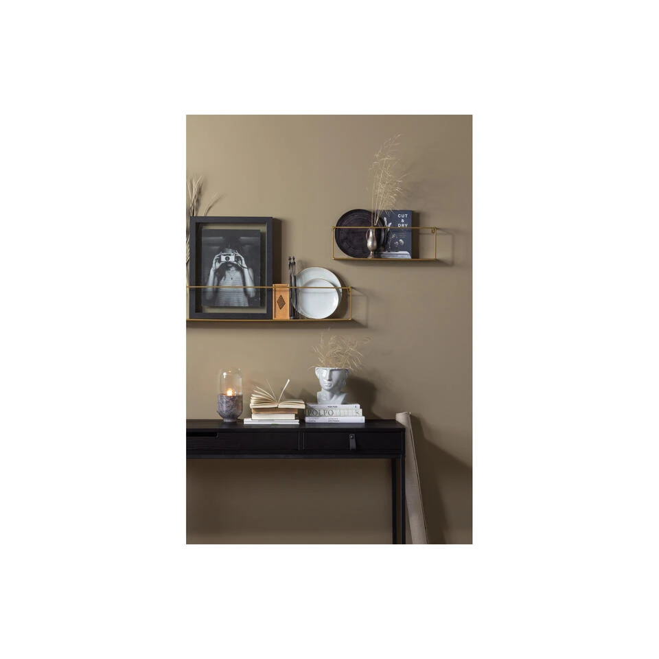 WOOOD Meert Wandplank - Metaal - Goud - 16x50x8 4 WOOOD Meert Wandplank - Metaal - Goud - 16x50x8 - Afbeelding 2