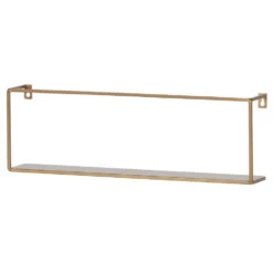 WOOOD Meert Wandplank - Metaal - Goud - 16x50x8 9 WOOOD Meert Wandplank - Metaal - Goud - 16x50x8 -Tuinmeubel Winkel 1000087723 0103