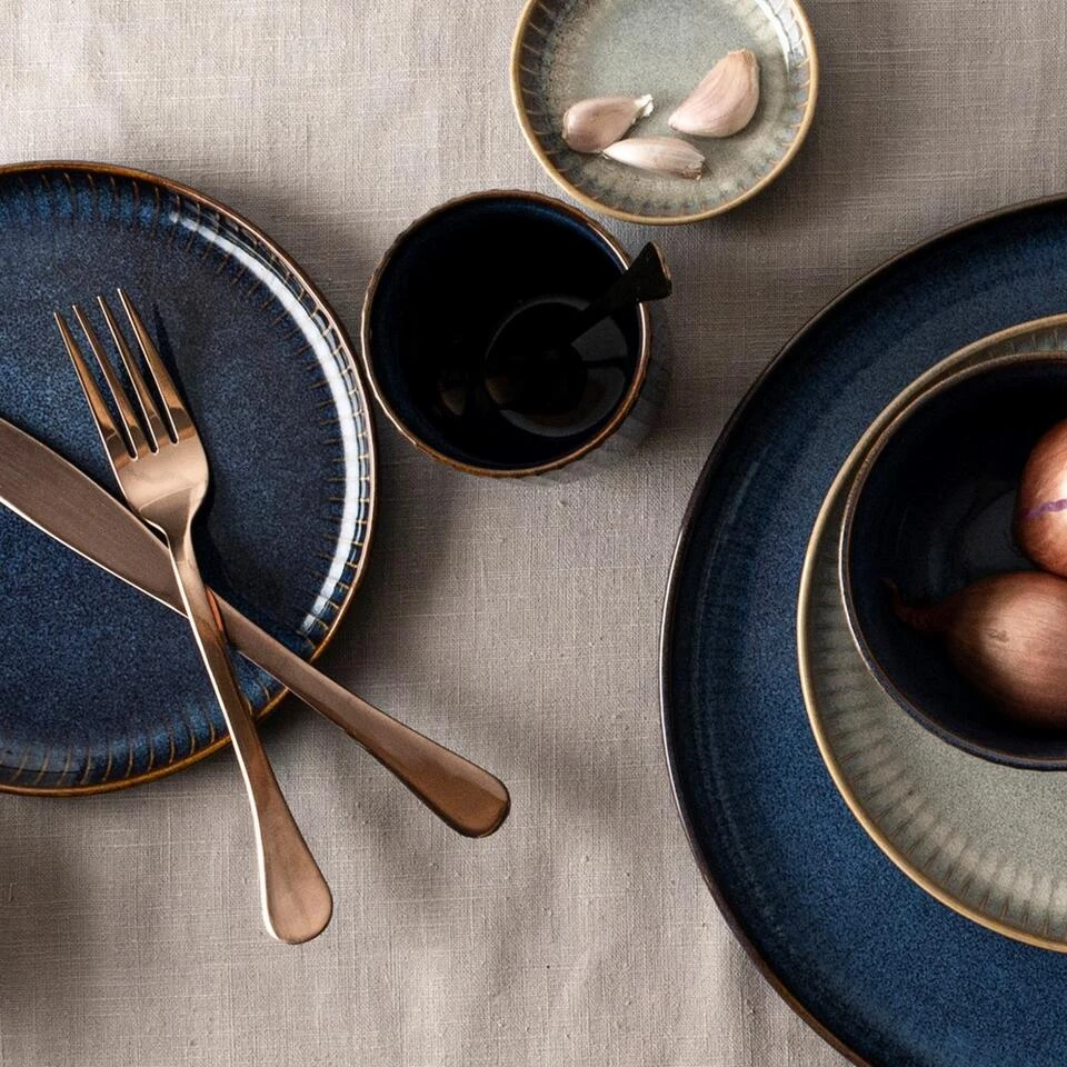 Dutch Rose Sapphire Bord 28 Blauw 4 Dutch Rose Sapphire Bord 28 Blauw - Afbeelding 2