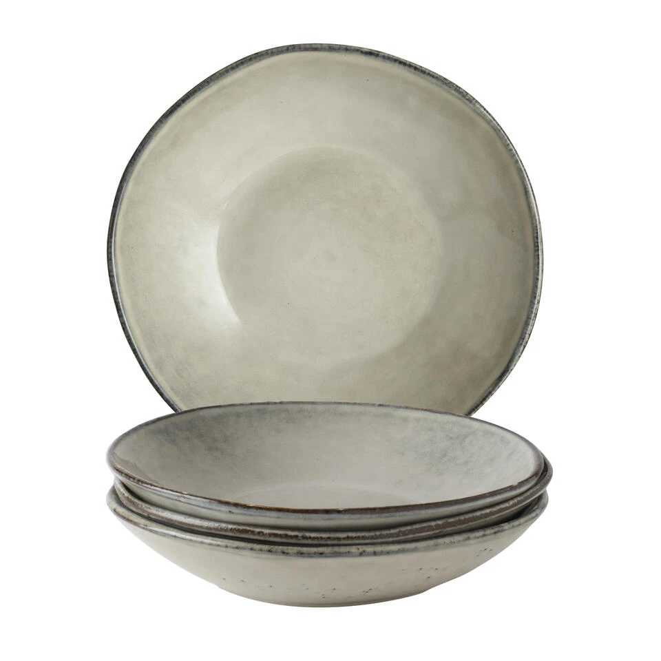 Dutch Rose Giftset 4 Borden Diep 23,5 Cm Creme 2 Dutch Rose Giftset 4 Borden Diep 23,5 Cm Creme