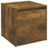 VidaXL Opbergbox Met Lade 40,5x40x40 Cm Bewerkt Hout Gerookt Eiken