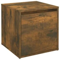 VidaXL Opbergbox Met Lade 40,5x40x40 Cm Bewerkt Hout Gerookt Eiken