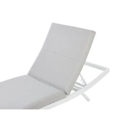 Beliani Tuinligstoel AMELIA - Grijs Textiel, Aluminium -Tuinmeubel Winkel 1000088224 0104