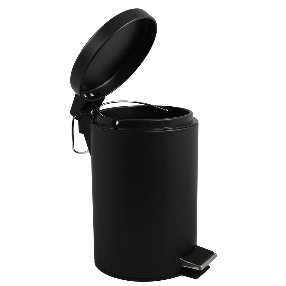 MSV Badkamer/toilet Pedaalemmer - Zwart - 5 Liter - 20 X 28 Cm 4 MSV Badkamer/toilet Pedaalemmer - Zwart - 5 Liter - 20 X 28 Cm - Afbeelding 2