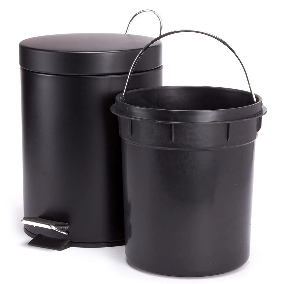 MSV Badkamer/toilet Pedaalemmer - Zwart - 5 Liter - 20 X 28 Cm 5 MSV Badkamer/toilet Pedaalemmer - Zwart - 5 Liter - 20 X 28 Cm - Afbeelding 3