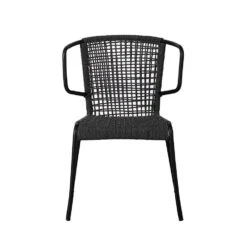 Tuinstoel Dora Touw Antraciet - 61x57x77 Cm - Touw - Grijs -Tuinmeubel Winkel 1000092415 0102