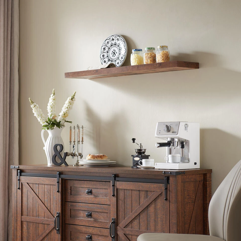 ACAZA Boekenplank Van 140 Cm Lang - Industrieel Design - Vintage Bruin 5 ACAZA Boekenplank Van 140 Cm Lang - Industrieel Design - Vintage Bruin - Afbeelding 3