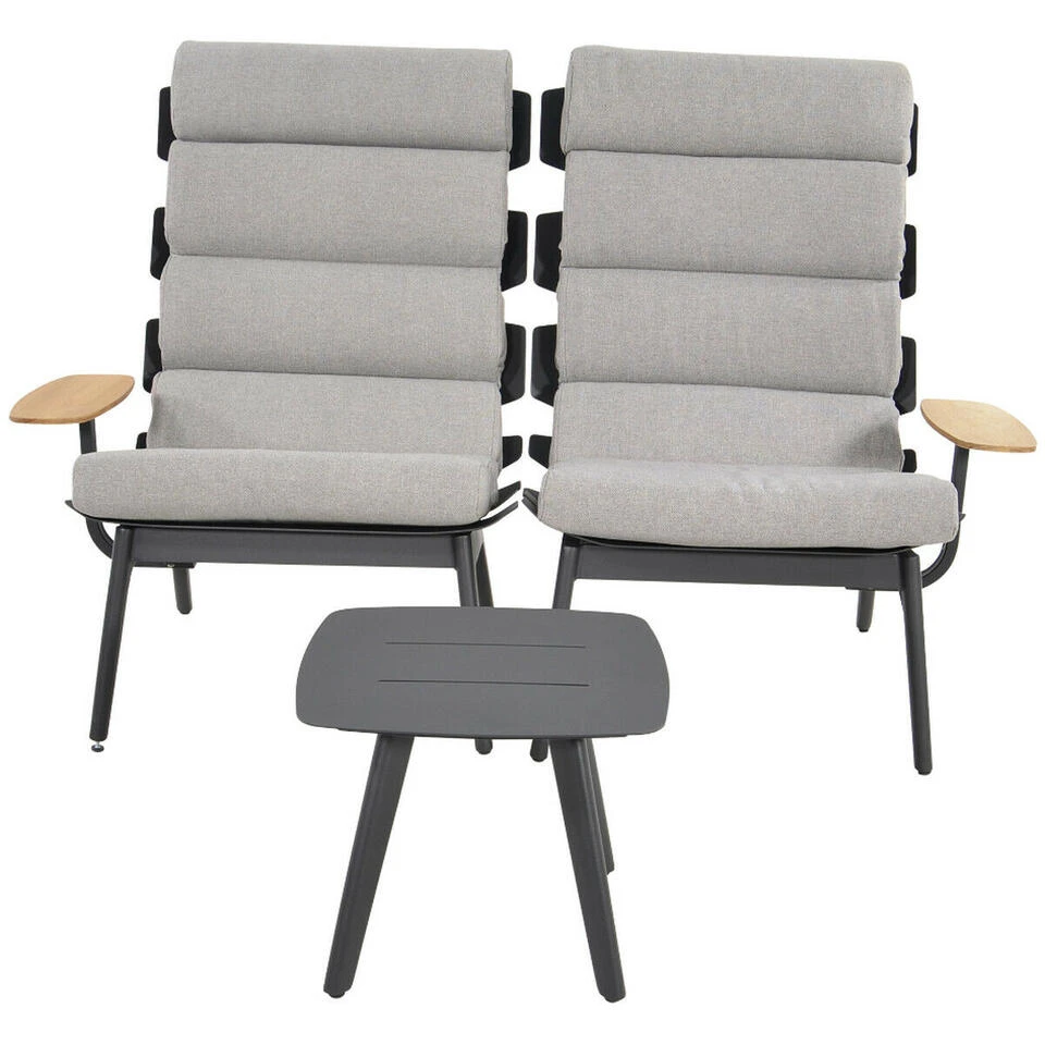 Duoset Ventus Donkergrijs - Stof - Grijs 6 Duoset Ventus Donkergrijs - Stof - Grijs - Afbeelding 4