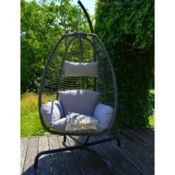 Rope Hangstoel - Wicker - Grijs -Tuinmeubel Winkel 1000094364 0102