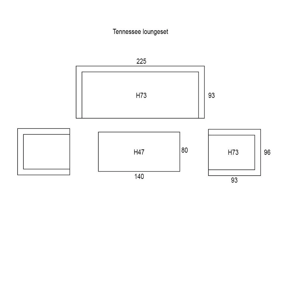 Garden Impressions Tennesee Loungeset 4-delig - Grijs 4 Garden Impressions Tennesee Loungeset 4-delig - Grijs - Afbeelding 2