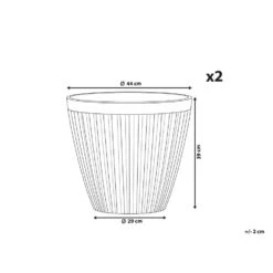 Beliani Plantenbak Voor Buiten POKA - Grijs Stenenmix, Polyresin -Tuinmeubel Winkel 1000095544 0102